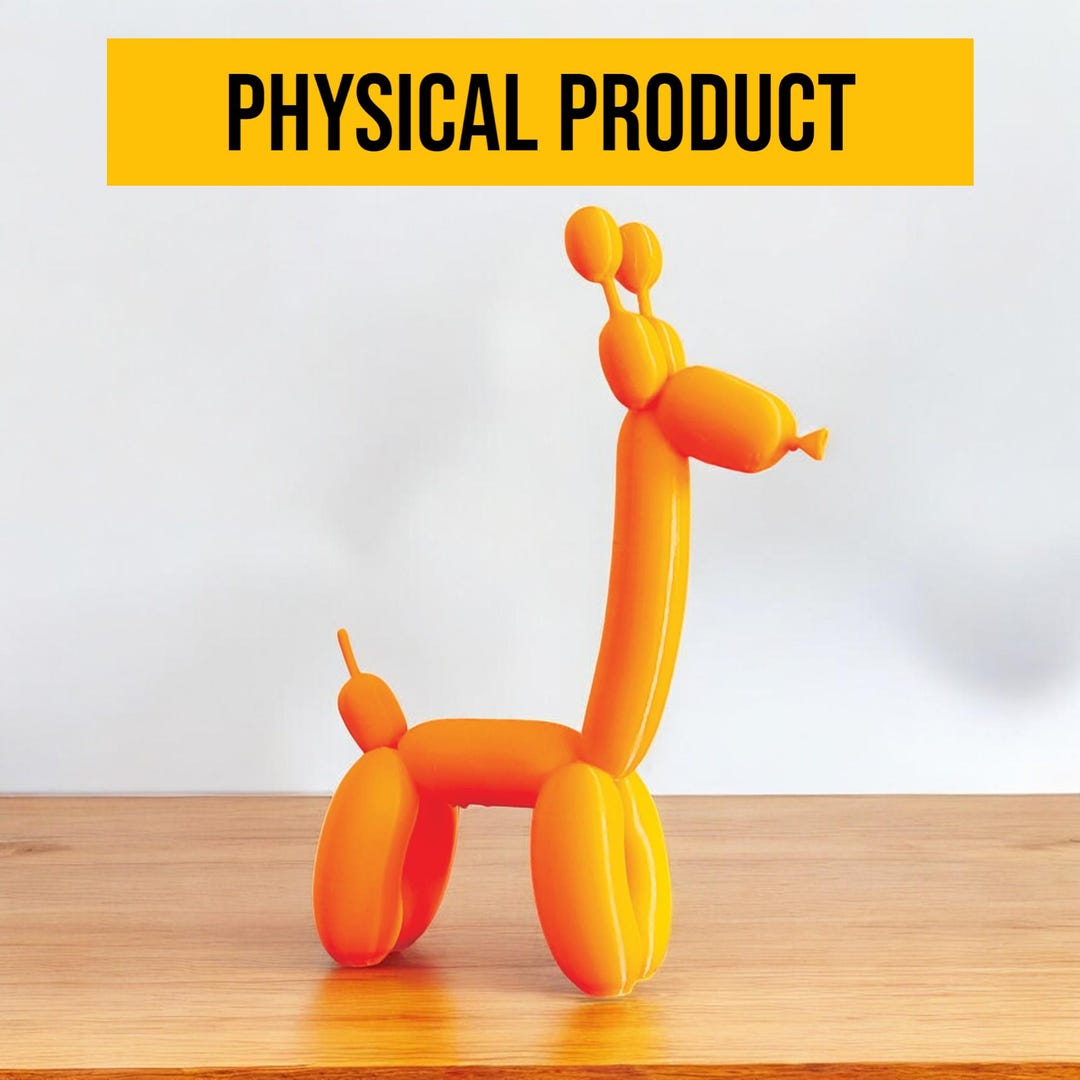Personalized 3D Printed Balloon Giraffe Figurine for Desk, Office Decor ...