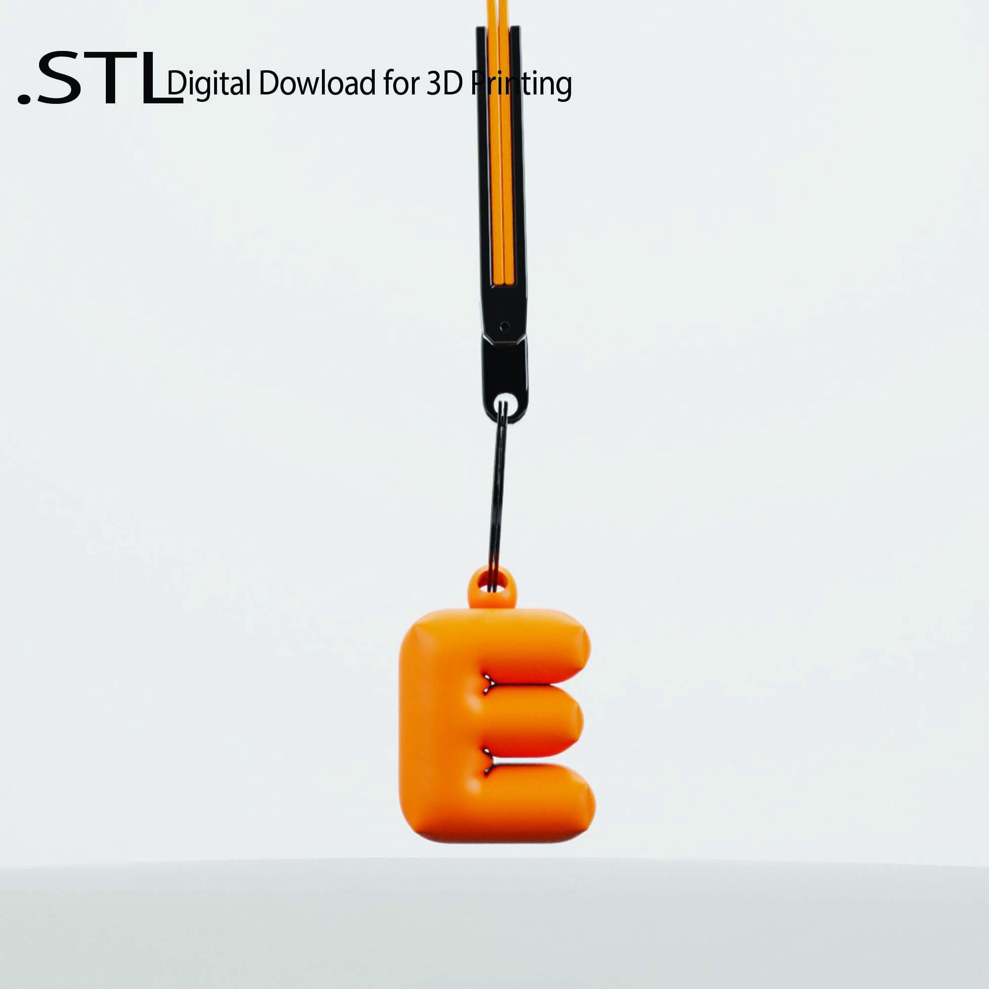 STL Balloon "E" Keychain | 3D Printable Fun Gift for Everyone