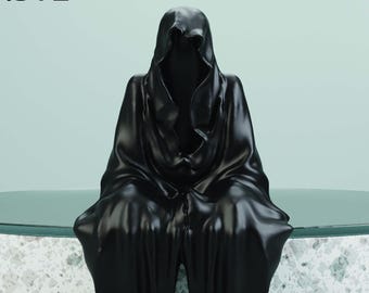 3D Grim Reaper Figurine: Halloween Ghost Decor, Witchy Home & Goth Decoration, Spooky Bookshelf Ornament, Unique Halloween Gift