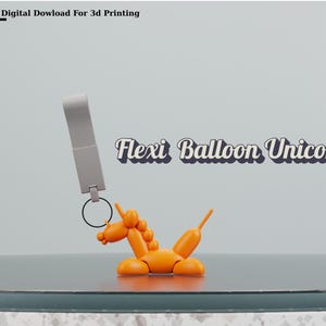 Balloon Dog & Unicorn Flexi Toy STL | Print-in-Place 3D File | Cute Fidget Toy | Commercial Use