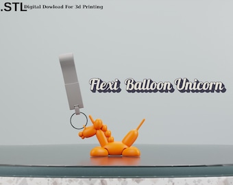 Balloon Dog & Unicorn Flexi Toy STL | Print-in-Place 3D File | Cute Fidget Toy | Commercial Use