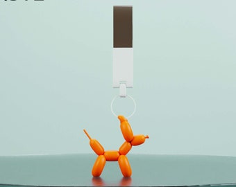 Balloon Dog Keychain 3D STL Files for Printing, Cute 3D Keychain Print Design Files, Fun Keyring Accessory STL Download