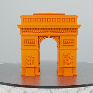 Fichier STL d'impression 3D de l'Arc de Triomphe, modèle d'architecture française, conception imprimable pour les imprimantes de la maison, conception de bâtiments à Paris