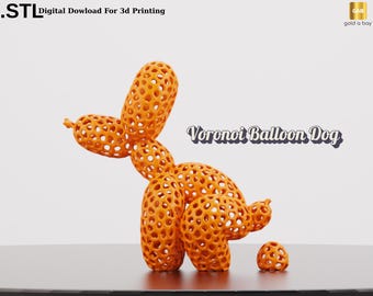 Ballonghund Voronoi 3D STL | Unikt utskrivbart ballongdjur
