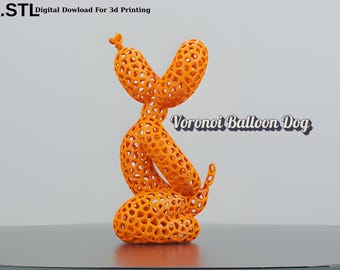 Ballonghund Voronoi 3D STL | Utskrivbart modernt ballongdjur