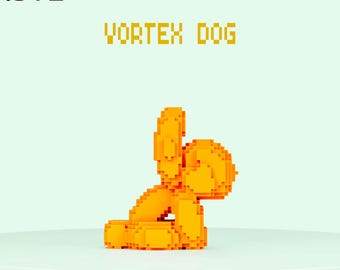 Estatua de mascota única imprimible en 3D con diseño de conejo en pixel art