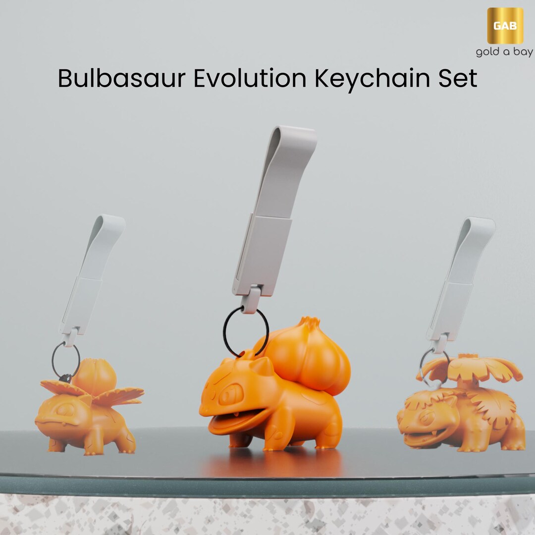 Bulbasaur Evolution Keychain Set: Instant Digital Download for Pokémon ...