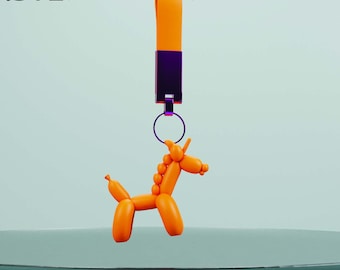 Balloon unicom Keychain 3D STL Files for Printing, Cute 3D Keychain Print Design Files, Fun Keyring Accessory STL Download