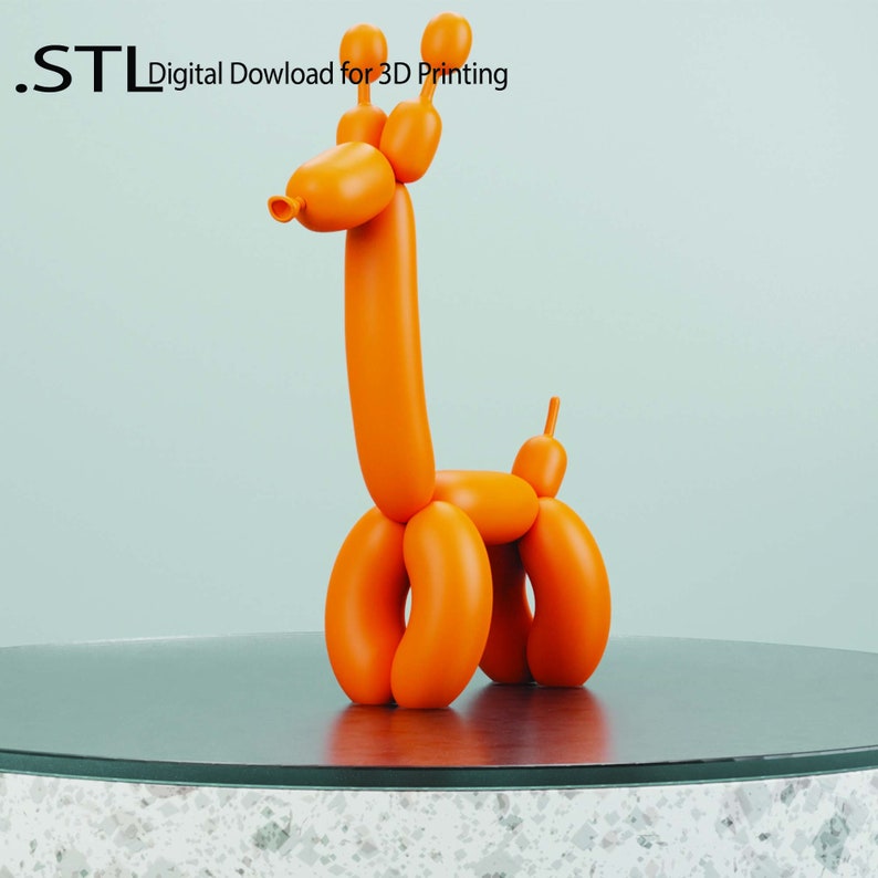 STL Balloon Giraffe | 3D Flexi Toy for Kids Room & Nursery Decor image 1