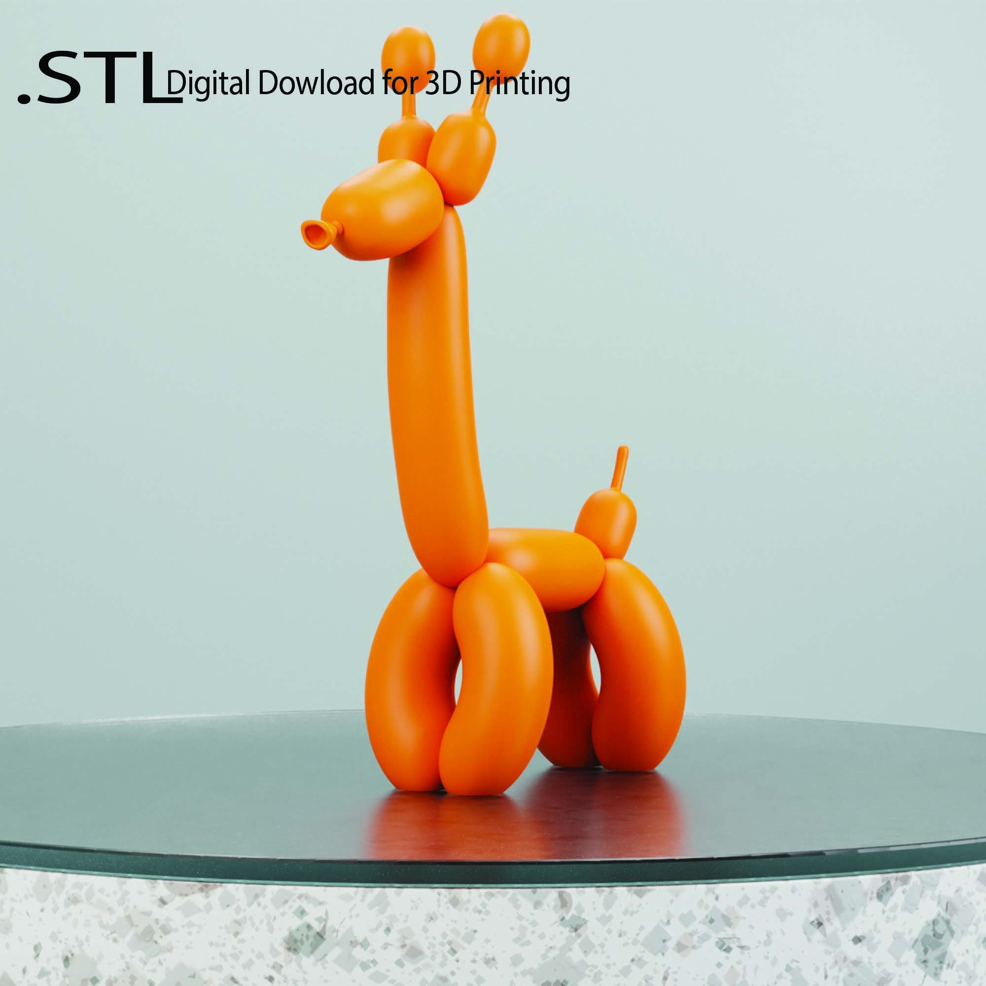 Balloon Animal Giraffe STL File – Flexible 3D Printable Toy for Kids & Nursery Decor