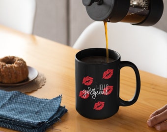 15 oz Ceramic Black Mug for Chic Caffeine Moments