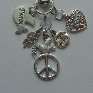 Peace Sign Key Chain, Bag Charm, Backpack. - Etsy