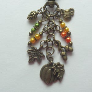 Harvest, Autumn, Fall Key Chain, Bag Charm. Zipper Pull, Fob.
