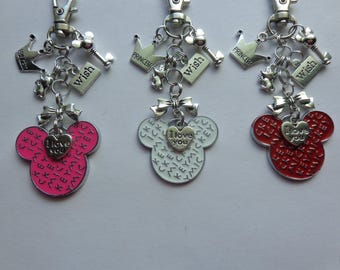 Minnie Mickey Mouse Key Chain, Purse, Bag Charm.