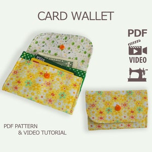 Padrão de costura de carteira de cartão | Padrão de costura em PDF | Padrão de porta-cartões | Padrão de carteira de encaixe | Padrão de bolsa de cartão hm003