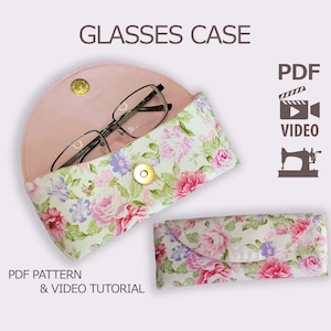 Patron de couture d'étui à lunettes, étui à lunettes, manchon pour lunettes de soleil, porte-verre, housse en tissu pour lunettes, idée de couture cadeau facile hm002