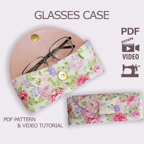 Glasses Case Sewing Pattern, Eyeglass Case, Sunglass Sleeve, Glass Holder, Fabric Cover for Eye Wear, Easy Gift Sewing Idea hm002