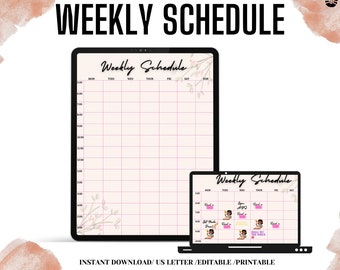 Weekly schedule |2024 weekly planner| work schedule |weekly to do list|weekly routine|week at a glance|organization schedule
