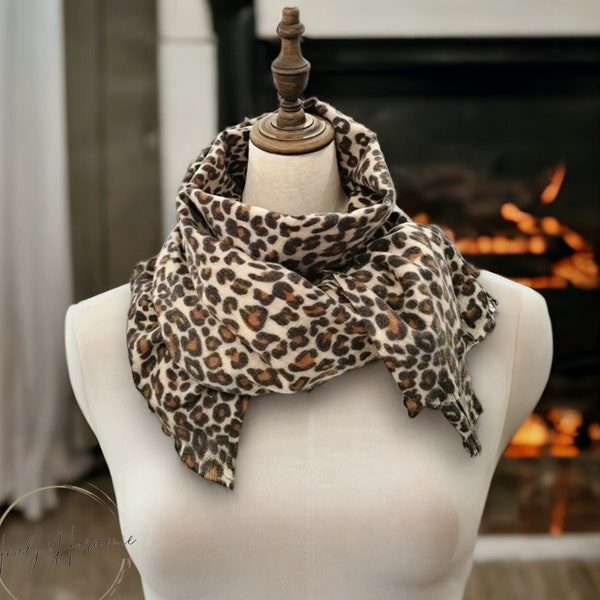 Leopard Schal - Kaschmir Schal - Pashmina Schal - Damen Schal - eleganter Leopard Muster Schal - einzigartiges Geschenk für Sie