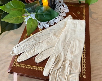 Gants victoriens antiques pour enfants en cuir de daim | Gants antiques pour mariage | Gants édouardiens chics d'opéra/de costume