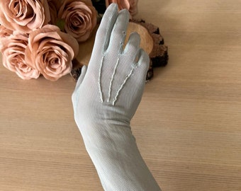 Elegant Vintage Gloves Below Elbow Length |  Wedding French Antique Gloves | Victorian Chic Opera / Costume Gloves | Made in France