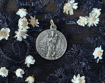 Pendentif religieux antique Notre-Dame de Brébières des années 1900 | Charm médaille vintage | Art déco | Cadeaux uniques rares