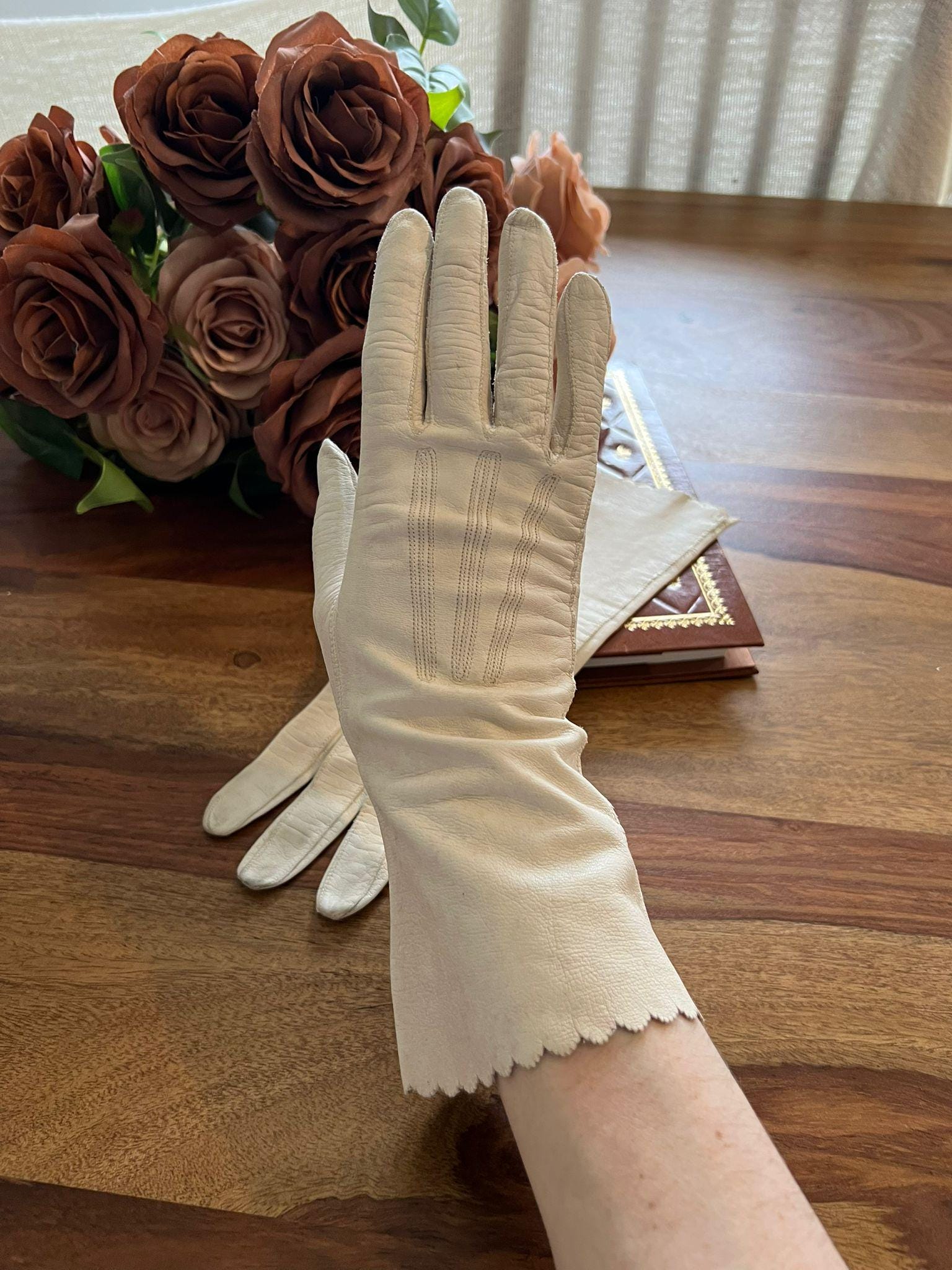asser rare paire de gants de cavalier francais couture exterieur