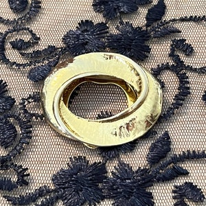 Vintage Gold Ton Schal Clip: Oval Antique Schmuck