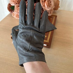 Elegant Antique 1950s Leather Long Gloves S / M  | French Gloves | Chic Opera Costume | Leather Gloves Unique Fashion