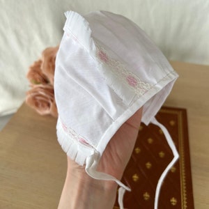 Vintage Cotton Lace Baby Bonnet XIX | Baby Beanie | Sun Hat | Doll Bonnet
