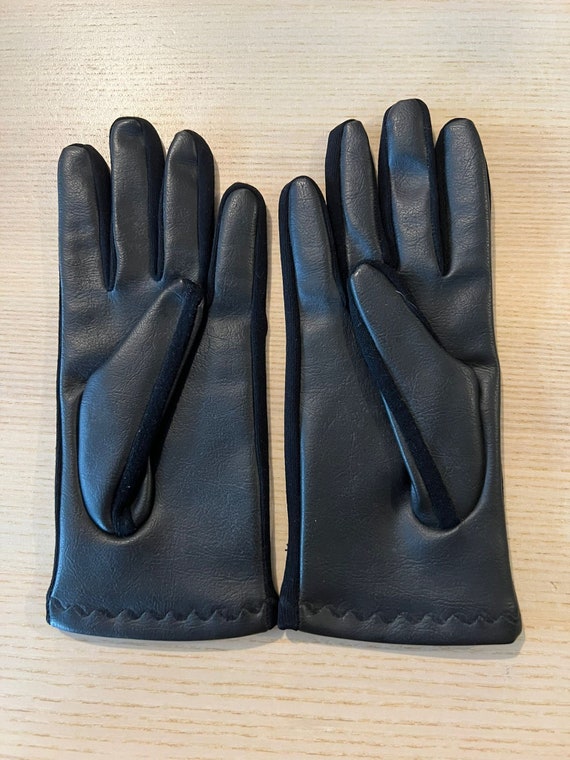 Elegant Vintage Leather Gloves Black | Mid-Centur… - image 6