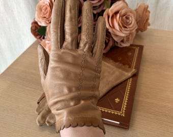 Guantes de cuero vintage, guantes formales, XS/S