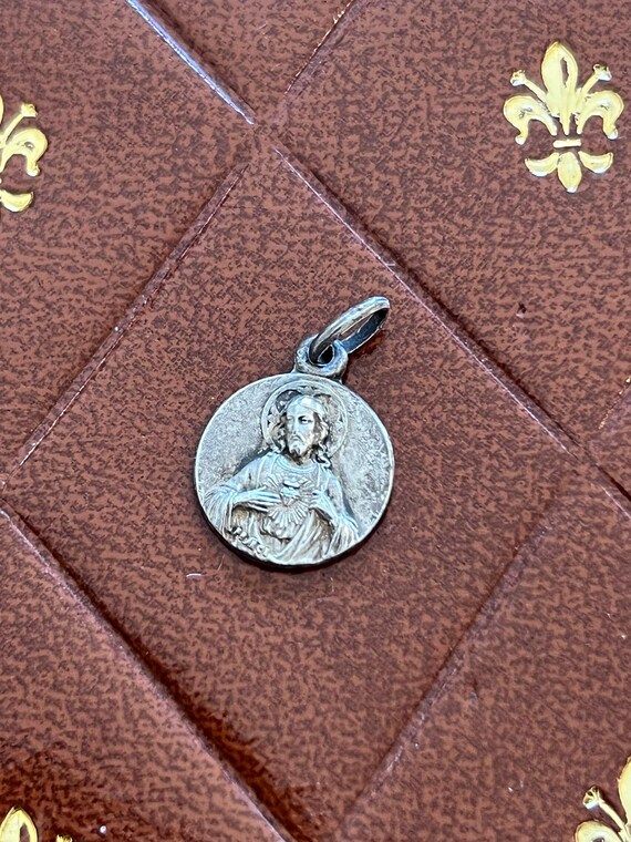 Rare Silver Sacred Heart Pendant Notre Dame du Bon Co… - Gem