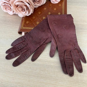 50er Jahre Vintage Leder Handschuhe - Retro Chic Mode Accessoire