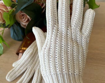 Guantes de ganchillo vintage de los años 50: Guantes de encaje blanco francés