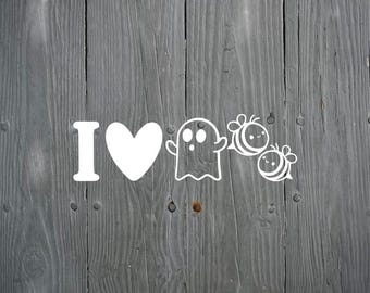 I Love Boo Bees Vinyl Decal | Ghost and Bees Halloween Pun Sticker