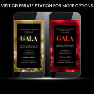 Modello elegante per invito a gala: oro e nero, design animato Canva (download digitale) immagine 10