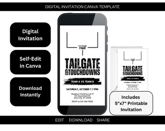 Football Tailgate Invitation: Editable Watch Party Template (Digital & Printable)