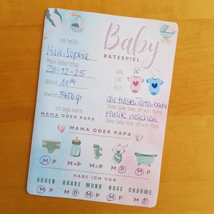 Girl or Boy, Baby Party, Gender, Druckvorlage, sofort Download, Printable DIY Fragebogen, selber Ausdrucken, PDF, A4