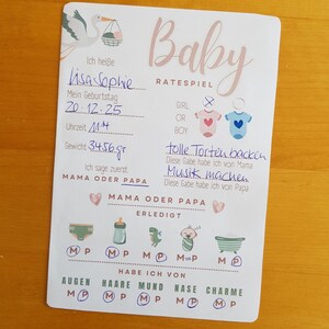 Girl or Boy, Baby Party, Gender, Druckvorlage, sofort Download, Printable DIY Fragebogen, selber Ausdrucken, PDF, A4
