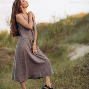 Linen Slip Dress / Summer Dress / Wedding Linen Dress / Bride Bridesmaids Dress / Linen maxi dress image 4