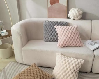 Soft Plush Pineapple Grid Throw Pillowcase cushion covers