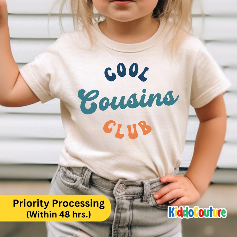 Chemise cool cousins club pour tout-petits, chemise Cool Cousins Club, chemise cousins personnalisée, cadeau pour chemise cousins cool, chemise cadeau cousins image 2