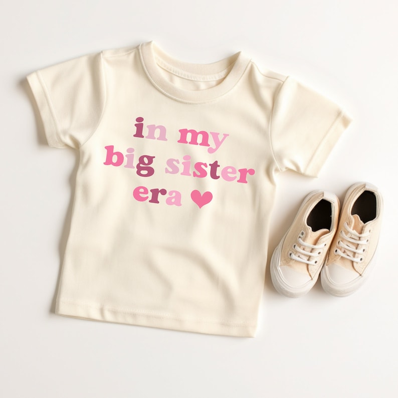 In My Big Sister Era Baby Shirt, Big Sister Era Retro Shirt For Toddler, Gift Shirt For Big Sister, Big Sister Era Baby Shirt image 7