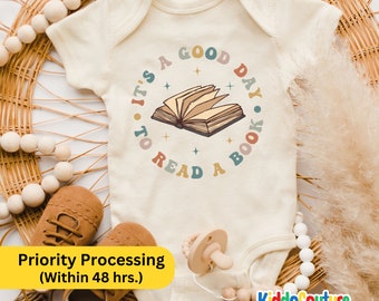 It's A Good Day To Read Books Onesie®, Reading Books Baby Bodysuit, Book Lover Retro Baby Bodysuit, Gift For Baby Book Lover Onesie®