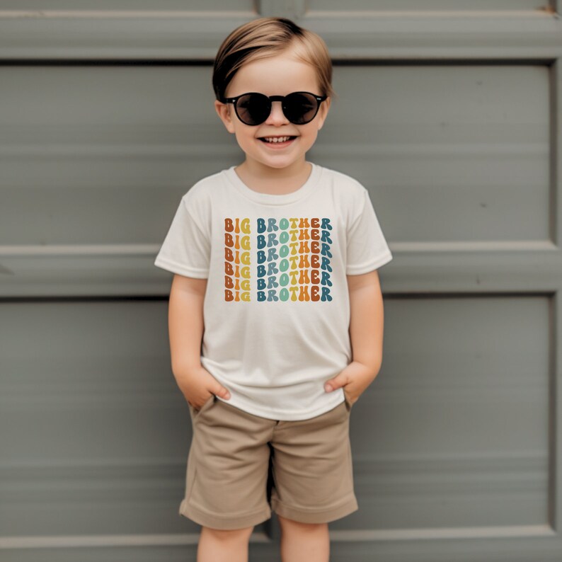 Big Brother Shirt, Big Brother Retro Shirt, Gift For Big Brother, Big Brother Announcement Tee, Big Brother Toddler Shirt, Big Brother Gift image 6