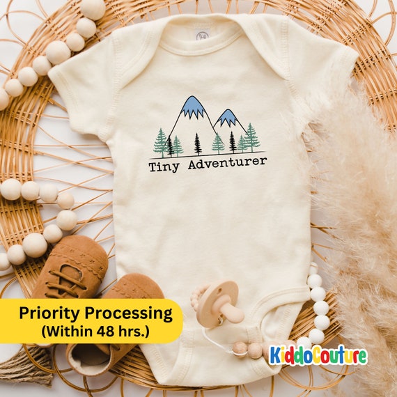 Tiny Adventurer Baby Onesie®, Adventure Baby Body Suit, Adventure