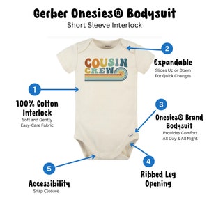 Cousin Crew Onesie®, Retro Cousin Natural Onesie®, Gift For Cousin Baby Bodysuit, Cousin Crew Baby Bodysuit, Cousin Crew Gift Onesie® , image 3