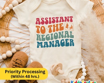 Assistant To The Regional Manager Onesie®, The Office Baby Bodysuit, Promoted To Regional Manager Bodysuit, Retro Regional Manager Bodysuit