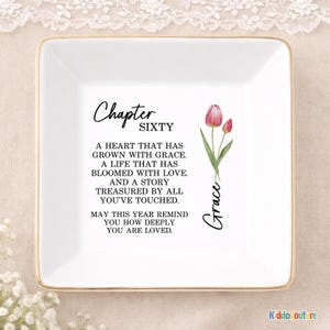 Personalized 60th Birthday Gift, Custom Ring Dish, Birthday Gift For Her, Chapter Sixty Gift for Women (KC-AY38H33b)